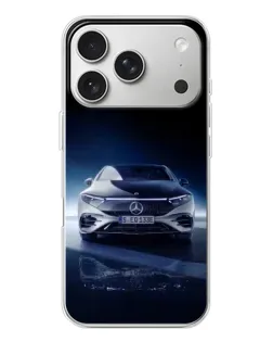 Чехол для iPhone 17 Pro с картинкой «Ночной Mercedes EQ»