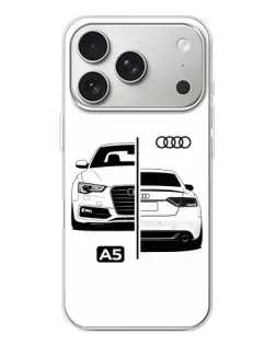 Чехол для iPhone 17 Pro с картинкой «Audi — контрастный дизайн»