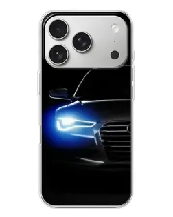 Чехол для iPhone 17 Pro с картинкой «Неоновый взгляд Audi»
