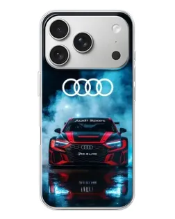Чехол для iPhone 17 Pro с картинкой «Audi Sport — неон»