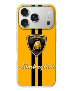 Чехол для iPhone 17 Pro с картинкой «Lamborghini Stripe желтый»