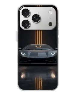Чохол для iPhone 17 Pro з картинкою «Lamborghini золоті лінії»