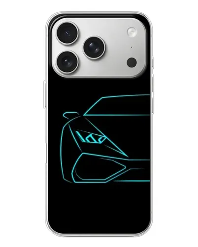Чехол для iPhone 17 Pro с картинкой «Голубой силуэт Lamborghini» Чехол для iPhone 17 Pro с картинкой «Голубой силуэт Lamborghini»