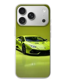 Чехол для iPhone 17 Pro с картинкой «Салатовый Lamborghini Huracan»