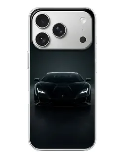 Чехол для iPhone 17 Pro с картинкой «Черный Lamborghini Aventador»