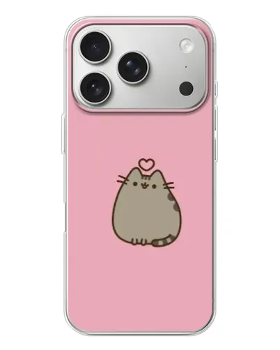 Чехол для iPhone 17 Pro с картинкой «Pusheen сердце» Чехол для iPhone 17 Pro с картинкой «Pusheen сердце»