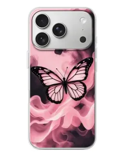 Чехол для iPhone 17 Pro с картинкой «Бабочка в дыму»