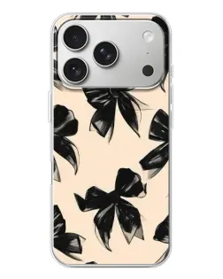 Чехол для iPhone 17 Pro с картинкой «Паттерн черные банты»