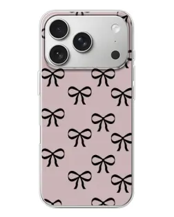 Чохол для iPhone 17 Pro з картинкою «Чорні бантики»