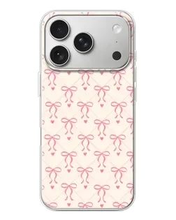 Чехол для iPhone 17 Pro с картинкой «Розовые бантики Coquette»