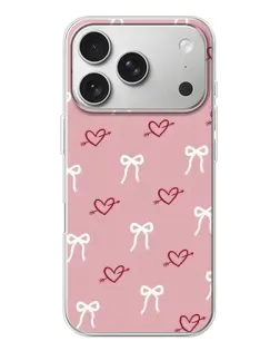 Чехол для iPhone 17 Pro с картинкой «Сердца и банты»