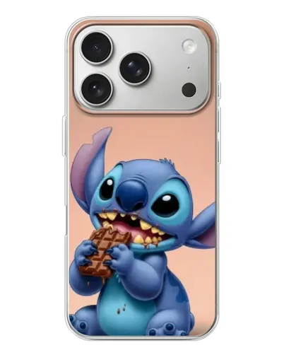 Чехол для iPhone 17 Pro с картинкой «Стич ест шоколад»