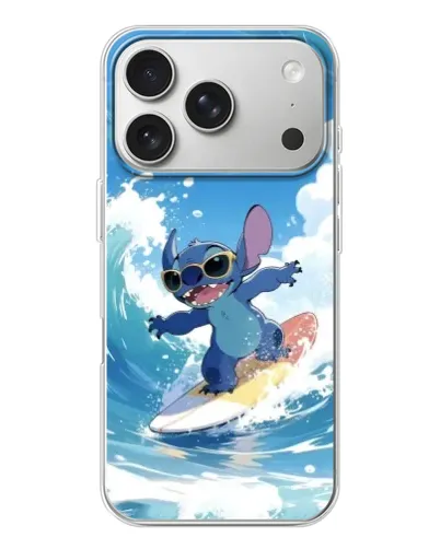 Чехол для iPhone 17 Pro с картинкой «Стич на волне»
