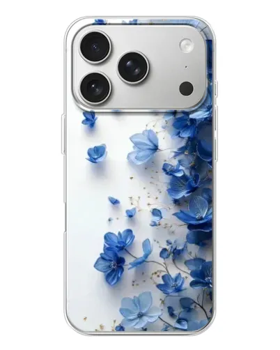 Чехол для iPhone 17 Pro с картинкой «Голубой цветочный каскад» Чехол для iPhone 17 Pro с картинкой «Голубой цветочный каскад»