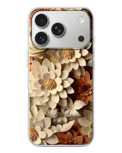 Чехол для iPhone 17 Pro с картинкой «Бежевый флористический декор» Чехол для iPhone 17 Pro с картинкой «Бежевый флористический декор»