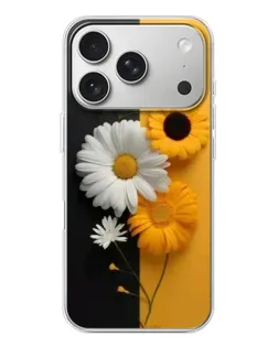 Чехол для iPhone 17 Pro с картинкой «Подсолнух и ромашка»