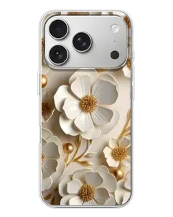 Чехол для iPhone 17 Pro с картинкой «Белие бумажние  цвети»