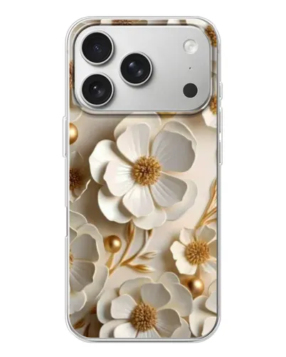 Чехол для iPhone 17 Pro с картинкой «Белие бумажние цвети» Чехол для iPhone 17 Pro с картинкой «Белие бумажние цвети»