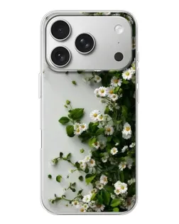 Чехол для iPhone 17 Pro с картинкой «Ветка мелких белых цветов»