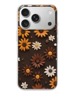 Чехол для iPhone 17 Pro с картинкой «Узор из маленьких подсолнухов»