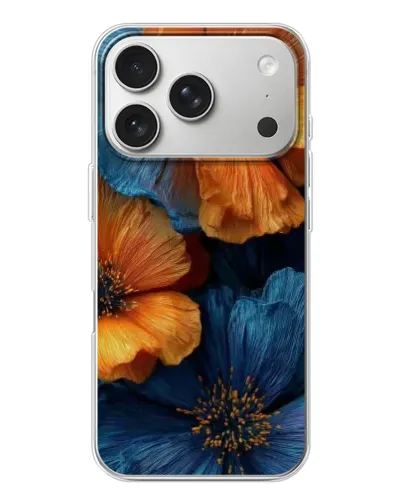 Чехол для iPhone 17 Pro с картинкой «Яркая сине-оранжевая флора» Чехол для iPhone 17 Pro с картинкой «Яркая сине-оранжевая флора»