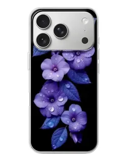 Чехол для iPhone 17 Pro с картинкой «Фиолетовые цветы с росою»
