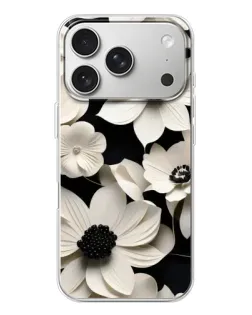 Чехол для iPhone 17 Pro с картинкой «Объемные белые цветы»