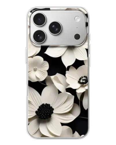 Чехол для iPhone 17 Pro с картинкой «Объемные белые цветы» Чехол для iPhone 17 Pro с картинкой «Объемные белые цветы»