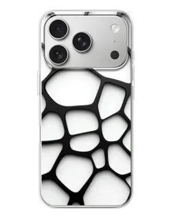 Чехол для iPhone 17 Pro с картинкой «Белая объемная сетка»