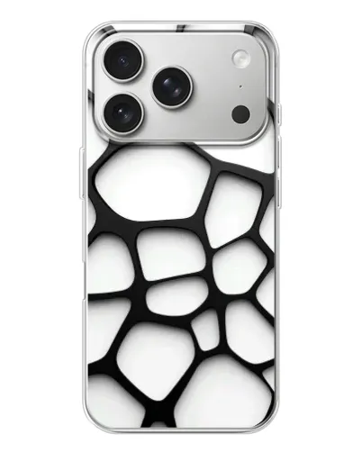 Чехол для iPhone 17 Pro с картинкой «Белая объемная сетка» Чехол для iPhone 17 Pro с картинкой «Белая объемная сетка»