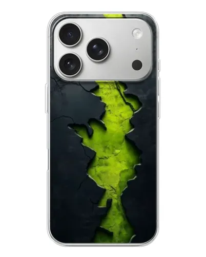 Чехол для iPhone 17 Pro с картинкой «Салатовый разлом скалы» Чехол для iPhone 17 Pro с картинкой «Салатовый разлом скалы»