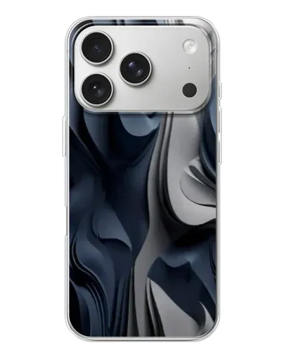 Чехол для iPhone 17 Pro с картинкой «Объемные синие складки» Чехол для iPhone 17 Pro с картинкой «Объемные синие складки»