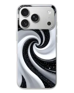 Чохол для iPhone 17 Pro з картинкою «Чорно-біла спіраль»