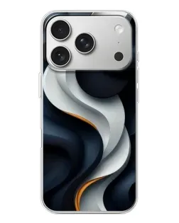 Чохол для iPhone 17 Pro з картинкою «Об'ємні чорно-білі стрічки»
