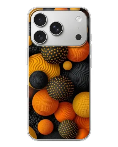 Чехол для iPhone 17 Pro с картинкой «Объемные оранжевые сферы» Чехол для iPhone 17 Pro с картинкой «Объемные оранжевые сферы»