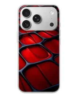 Чехол для iPhone 17 Pro с картинкой «Красная глянцевая сетка»