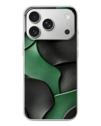 Чехол для iPhone 17 Pro с картинкой «Зеленые кожаные волны» Чехол для iPhone 17 Pro с картинкой «Зеленые кожаные волны»