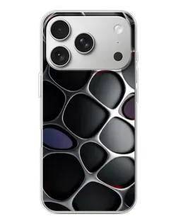 Чехол для iPhone 17 Pro с картинкой «Объемная темная решетка»