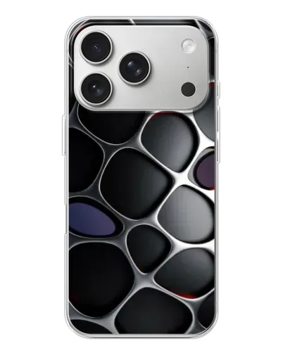 Чехол для iPhone 17 Pro с картинкой «Объемная темная решетка» Чехол для iPhone 17 Pro с картинкой «Объемная темная решетка»