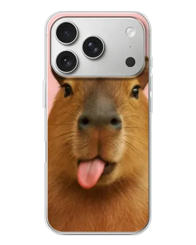 Чехол для iPhone 17 Pro с картинкой «Капибара с языком» Чехол для iPhone 17 Pro с картинкой «Капибара с языком»
