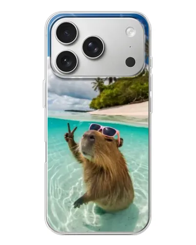 Чехол для iPhone 17 Pro с картинкой «Капибара на море» Чехол для iPhone 17 Pro с картинкой «Капибара на море»