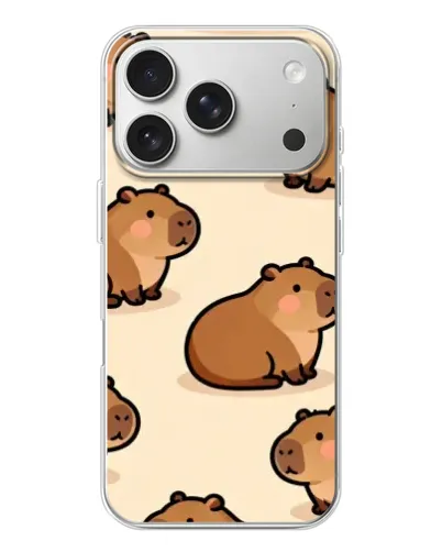 Чехол для iPhone 17 Pro с картинкой «Паттерн милых капибар» Чехол для iPhone 17 Pro с картинкой «Паттерн милых капибар»
