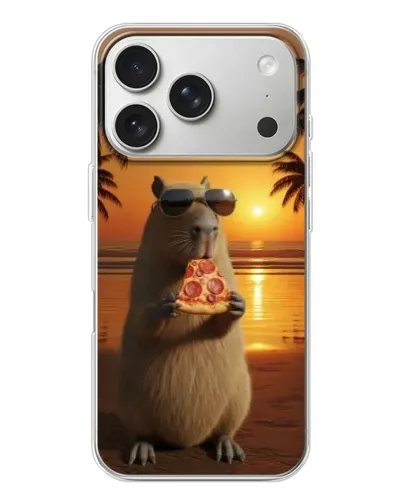 Чехол для iPhone 17 Pro с картинкой «Капибара с пиццей» Чехол для iPhone 17 Pro с картинкой «Капибара с пиццей»