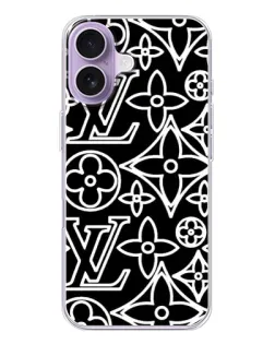 Чохол для iPhone 17 з картинкою «Чорно-білий візерунок LV»