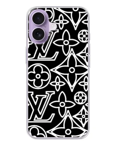 Чохол для iPhone 17 з картинкою «Чорно-білий візерунок LV»