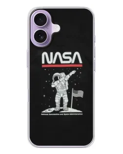 Чохол для iPhone 17 з картинкою «NASA — крокуємо по Місяцю»