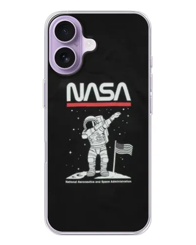 Чохол для iPhone 17 з картинкою «NASA — крокуємо по Місяцю»