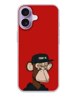Чохол для iPhone 17 з картинкою «Bored Ape — червоний фон»