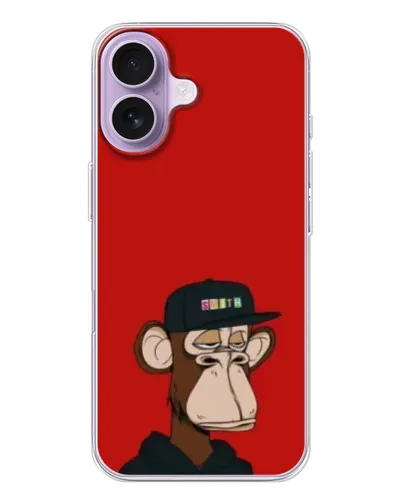 Чохол для iPhone 17 з картинкою «Bored Ape — червоний фон»