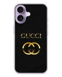 Чохол для iPhone 17 з картинкою «Золотий логотип Gucci»